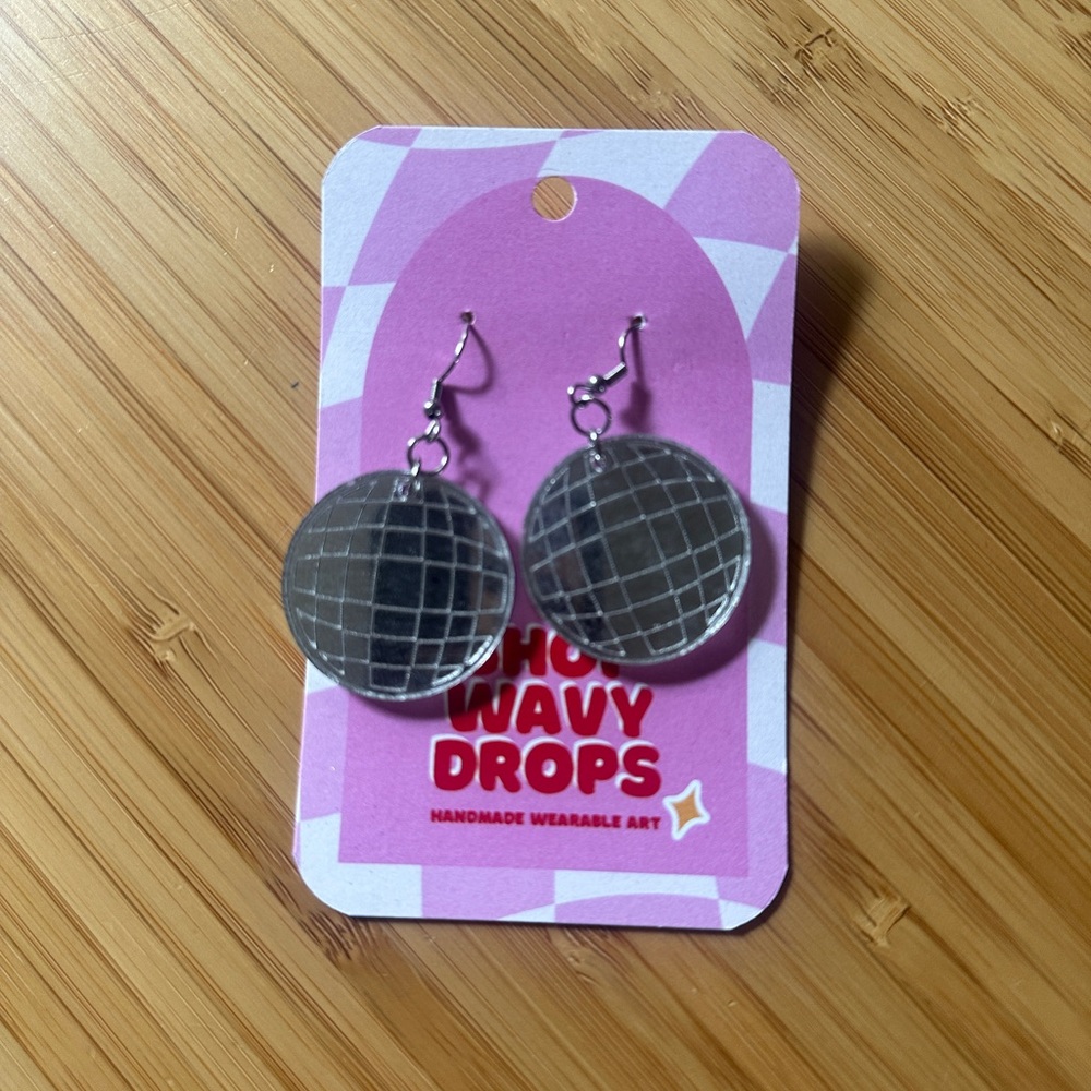 Mirrorball disco earrings
